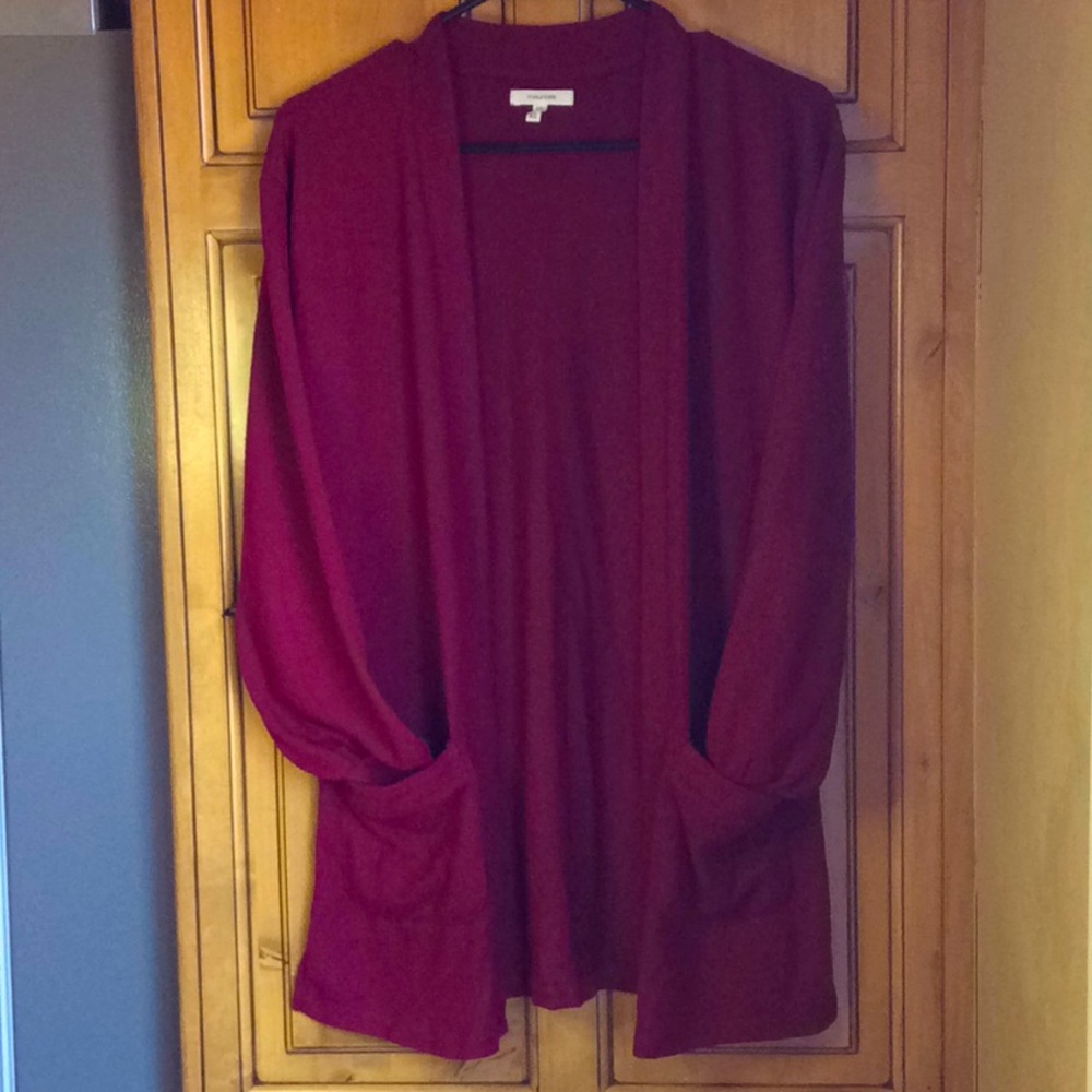 FINAL SALE PRICE XS Maurice’s Burgundy Cardigan Sweater